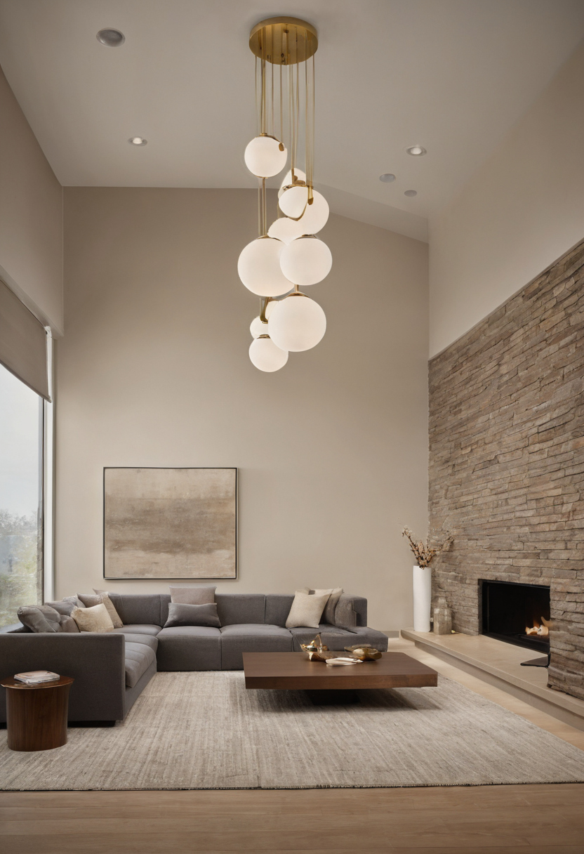 Television viewing distance should be set from screen size and viewing angle shown in a luxury residential interior